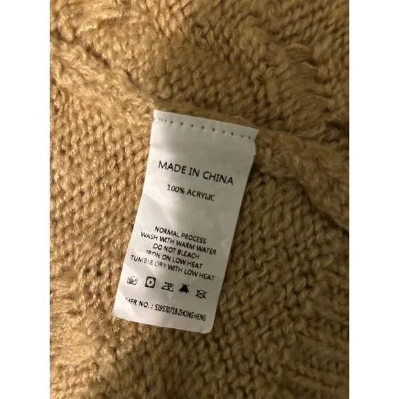 Simplee Apparel Women’s Long Sleeve Chunky Knit Cozy Sweater Tan Medium - Picture 14 of 14